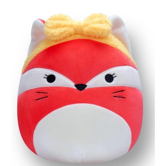 Squishmallows Official Kellytoy Red Fifi Fox Wearing Yellow Headband 8” - Picture 3 of 3